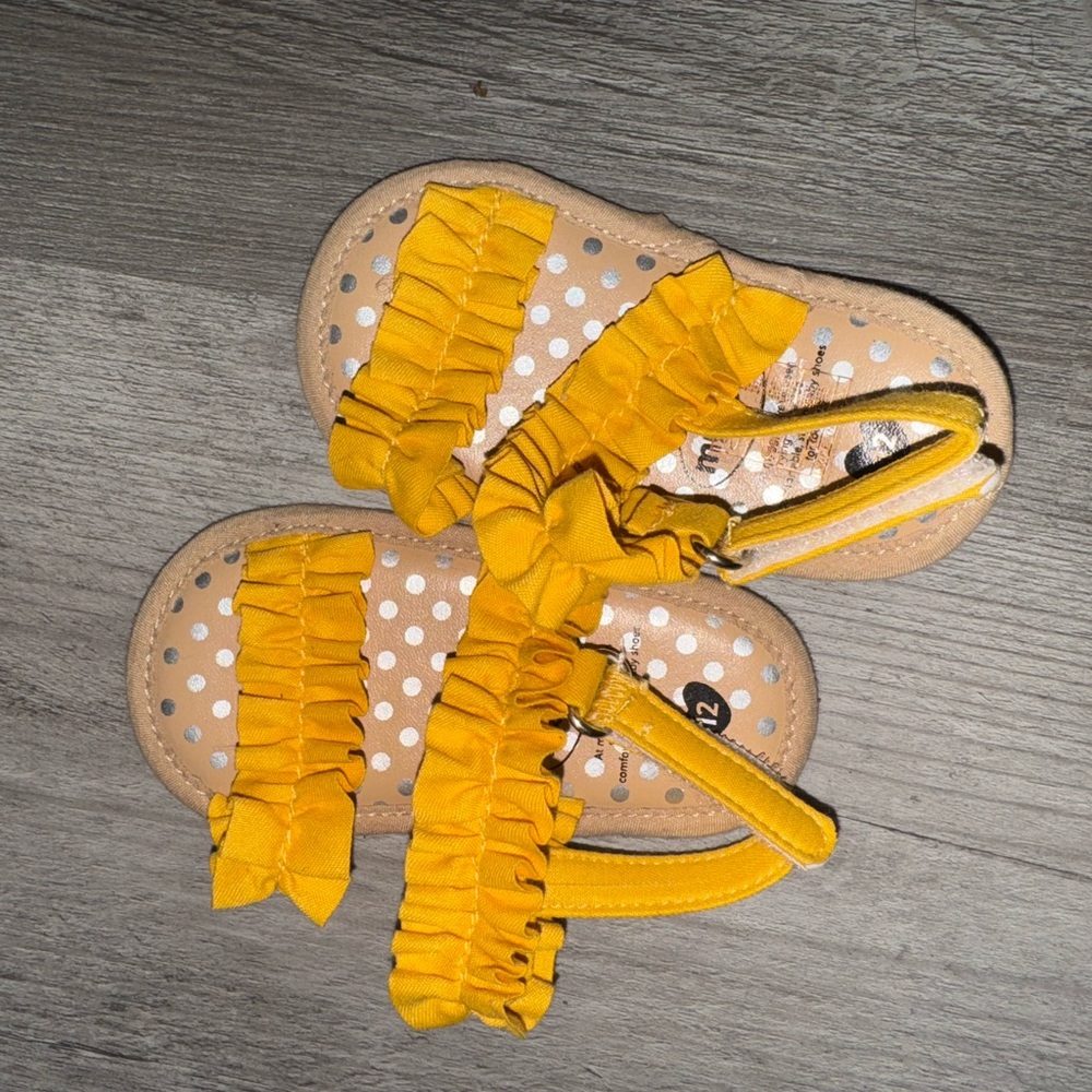 Yellow Ruffle Kids Sandals